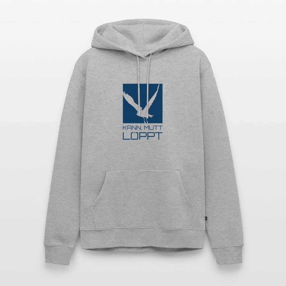 Herren Premium Hoodie - kann, mutt, löppt - Grau meliert