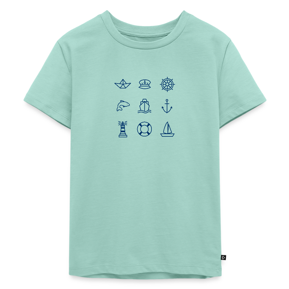 Kinder Premium T-Shirt - Nautik Doodles - Mint 