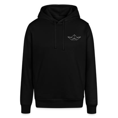 Unisex Bio-Hoodie - Origami Boot (weiss) - Schwarz