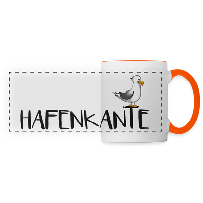 Hafenkante - Panoramatasse - Weiß/Orange