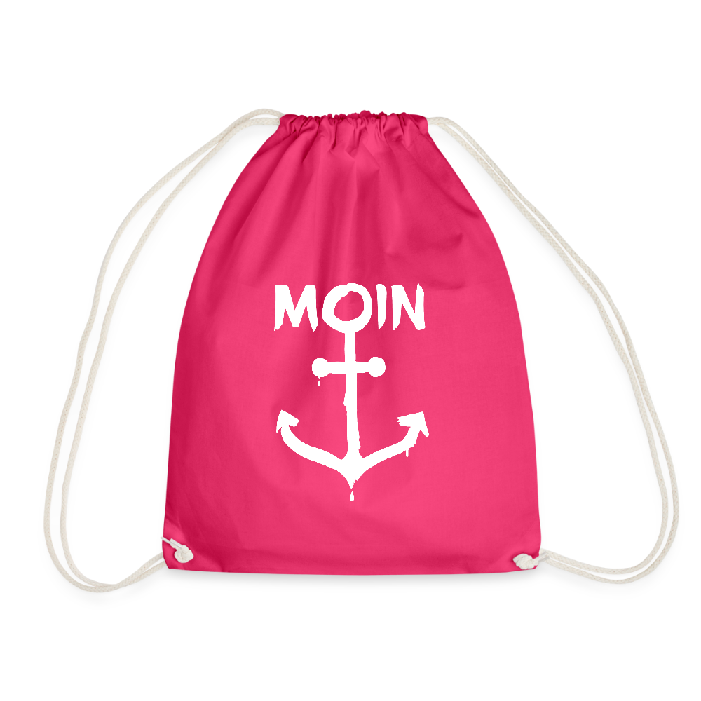 Turnbeutel - Moin Anker (weiss) - Fuchsia