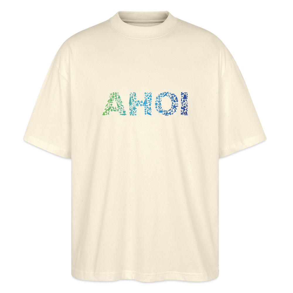 Unisex Oversize Bio-T-Shirt  - Ahoi doodles - Weißgrau