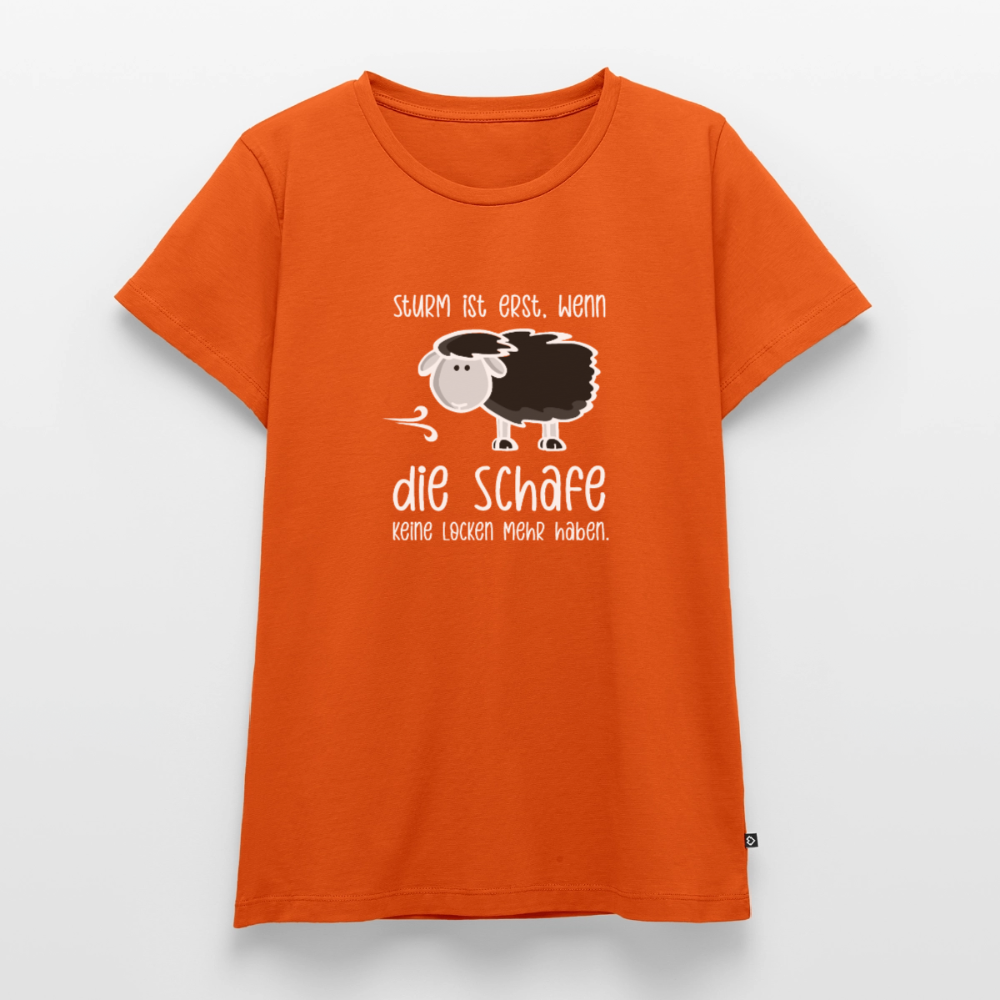 Damen Premium Bio T-Shirt - Schaf (weiss) - Orange 