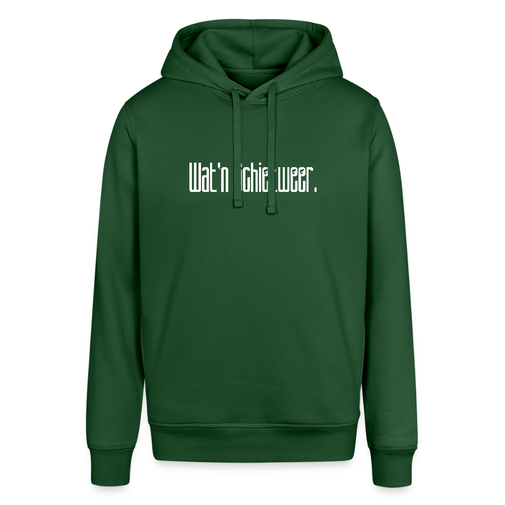 Unisex Bio-Hoodie - wat'n Schietweer (weiss) - Flaschengrün
