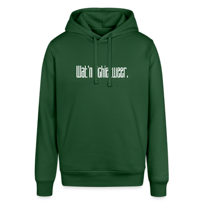 Unisex Bio-Hoodie - wat'n Schietweer (weiss) - Flaschengrün