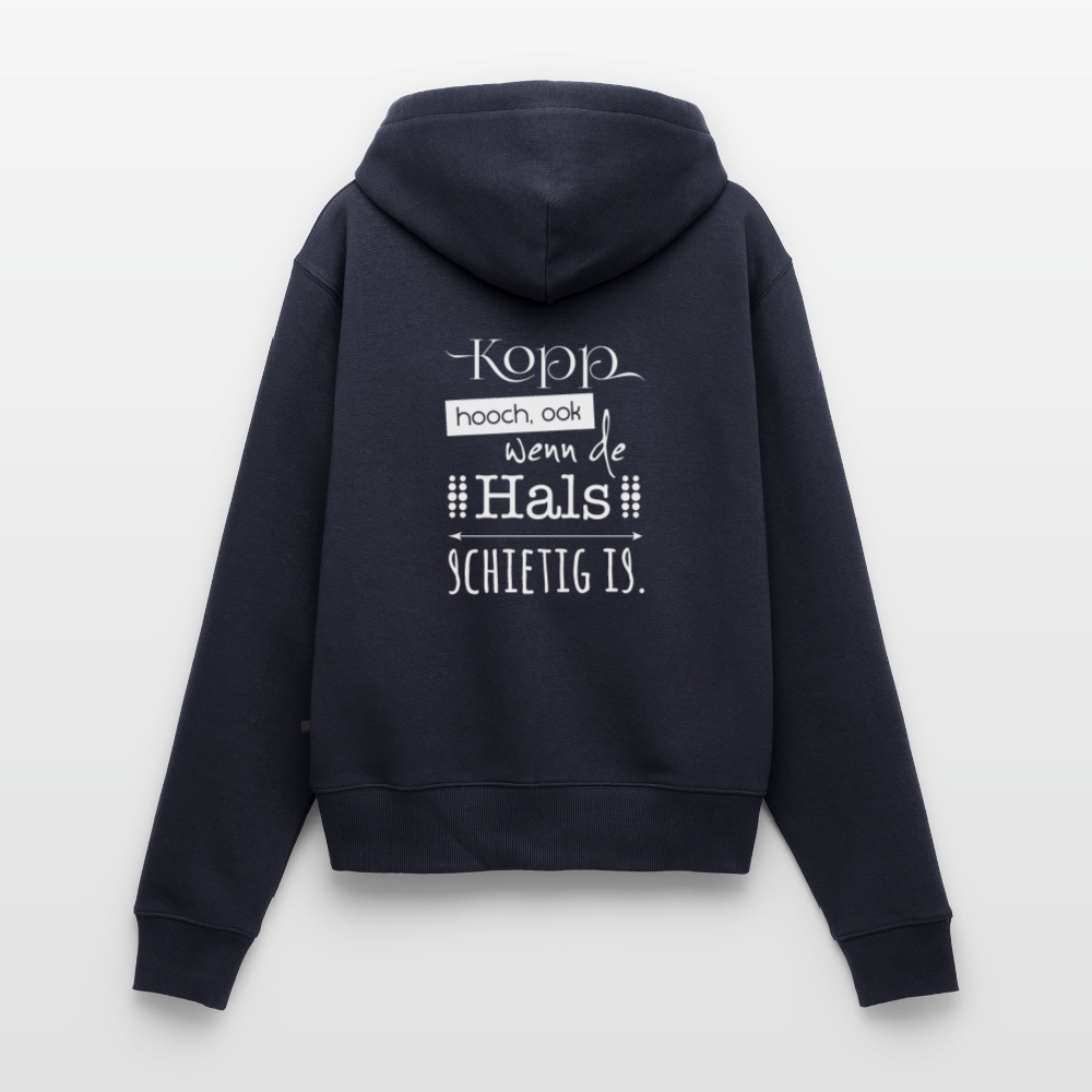 Damen Premium Kapuzenjacke - Kopp hooch (weiss) - Navy