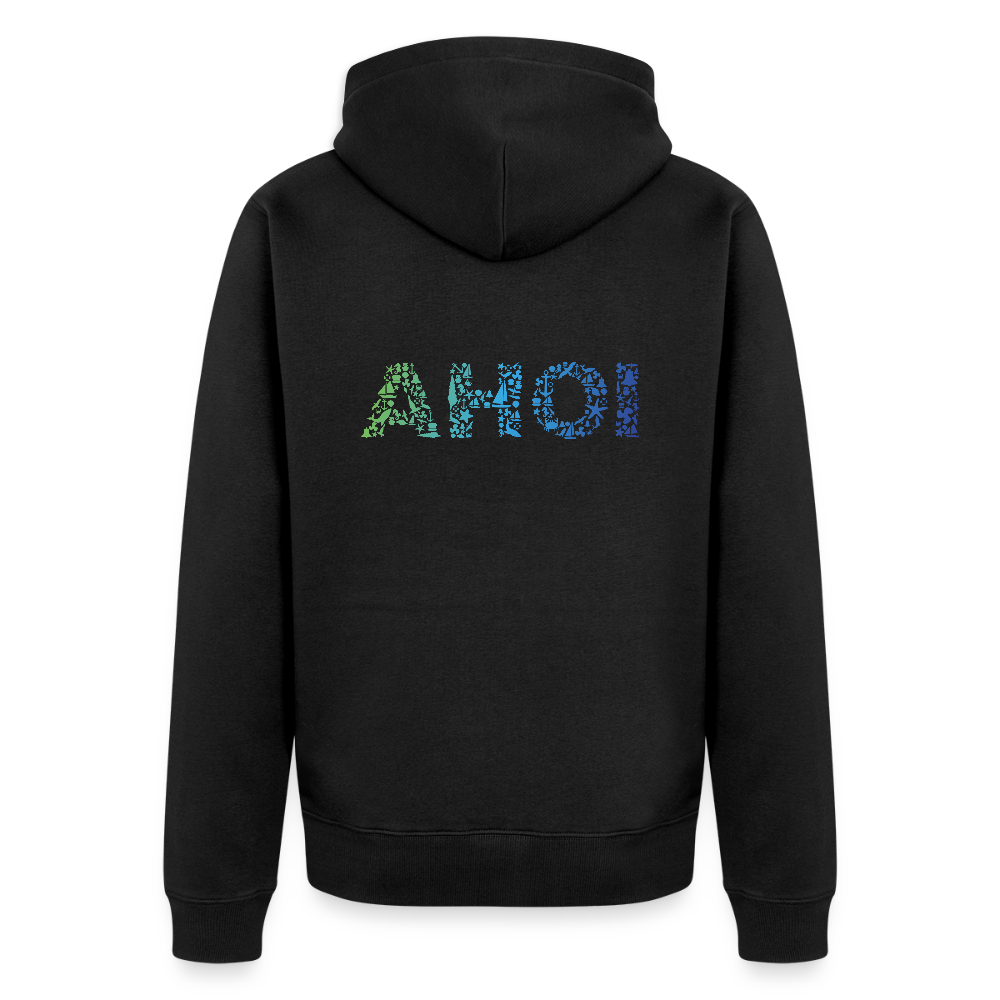 Herren Premium Kapuzenjacke - Ahoi doodles - Schwarz