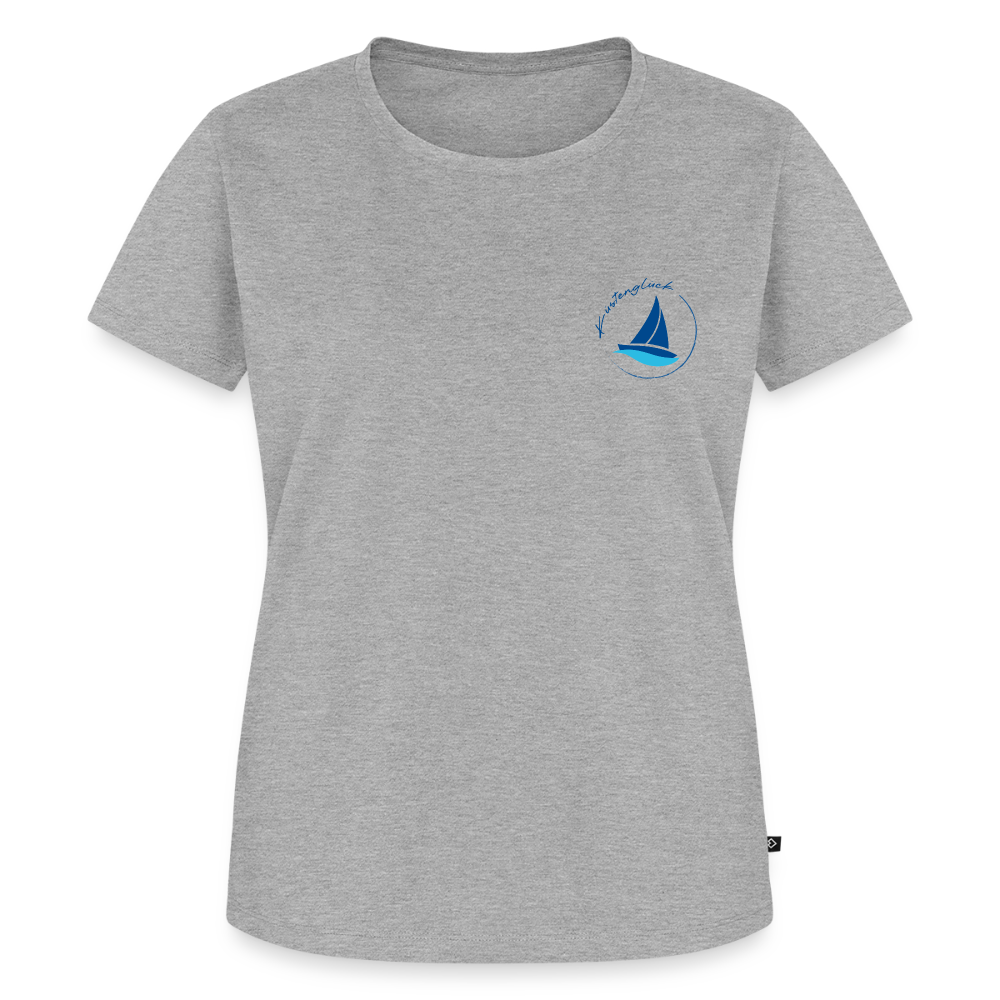 Damen Premium Bio T-Shirt - Küstenglück - Grau meliert