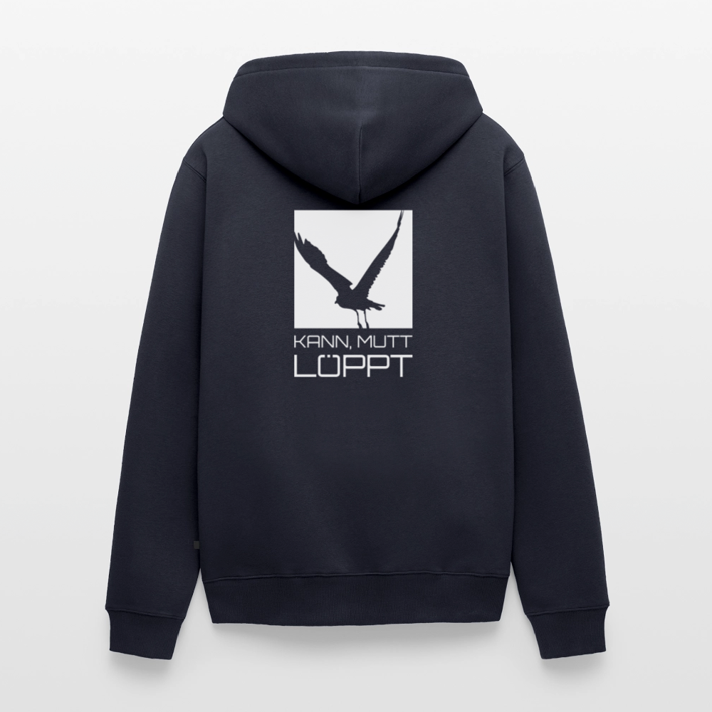 Herren Premium Kapuzenjacke - kann, mutt, löppt - Navy