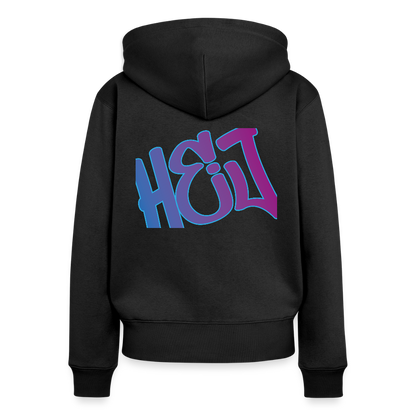 Damen Premium Kapuzenjacke - Hej - Schwarz