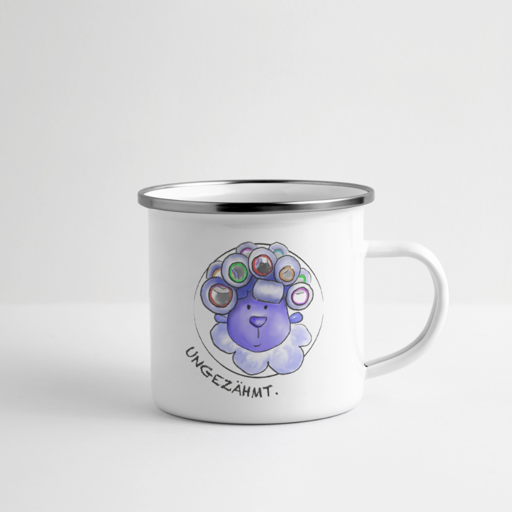Emaille-Tasse - Schaf ungezähmt - Weiß