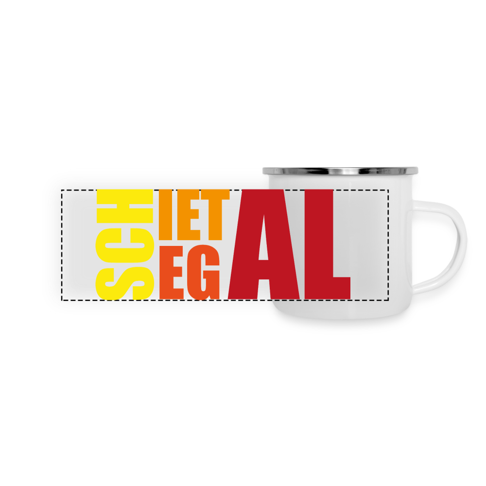 Panorama Emaille-Tasse - Schietegal rot - Weiß
