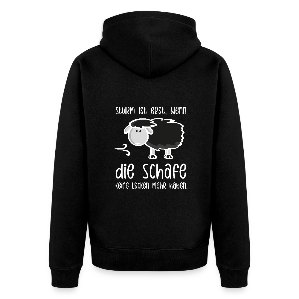 Herren Premium Kapuzenjacke - Schaf (weiss) - Schwarz