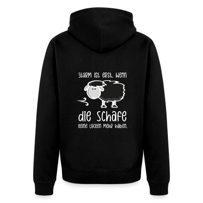 Herren Premium Kapuzenjacke - Schaf (weiss) - Schwarz