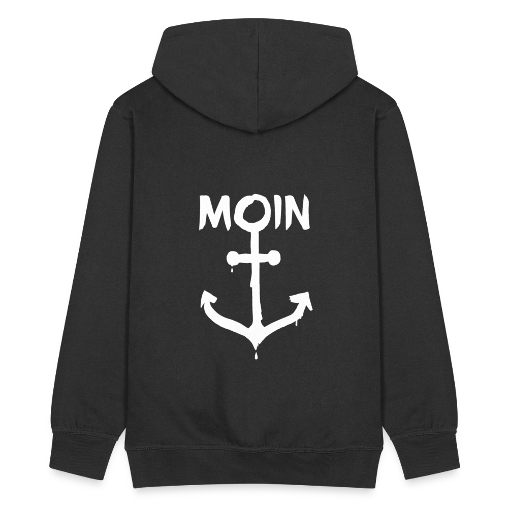 Herren Premium Kapuzenjacke - Moin Anker (weiss) - Schwarz