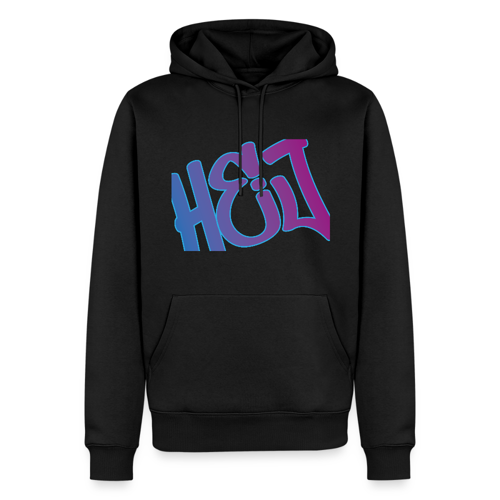 Herren Premium Hoodie - Hej - Schwarz