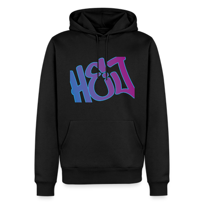 Herren Premium Hoodie - Hej - Schwarz