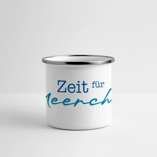 Panorama Emaille-Tasse - Zei tfrü Meerchen - Weiß