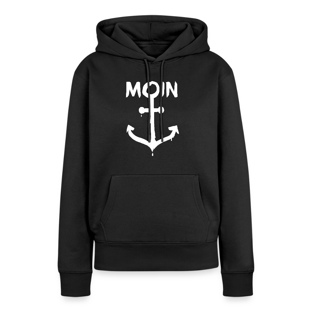 Damen Premium Hoodie - Moin Anker (weiss) - Schwarz