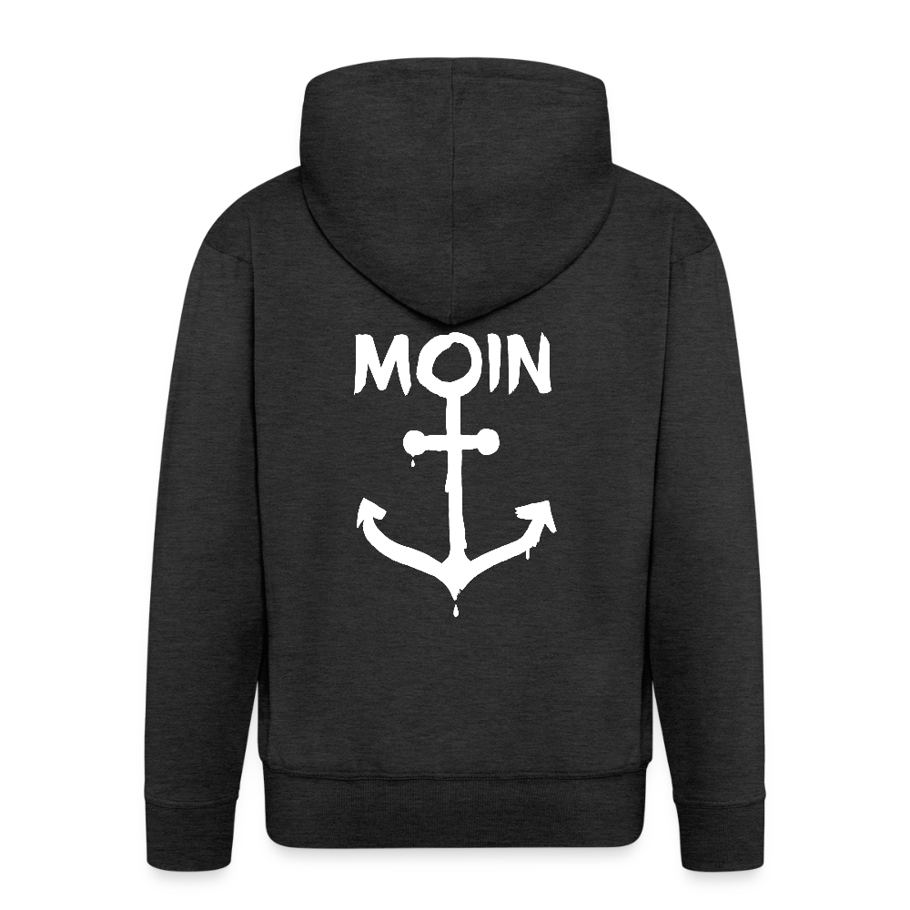 Herren Premium Kapuzenjacke - Moin Anker (weiss) - Anthrazit