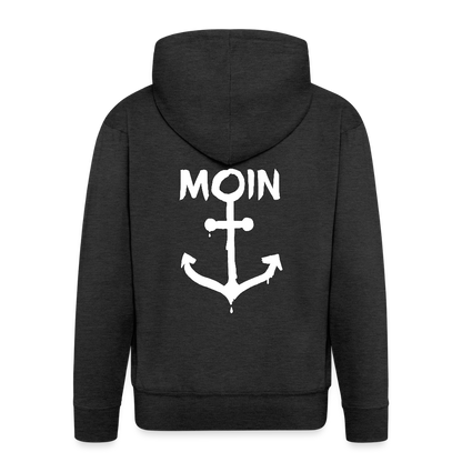 Herren Premium Kapuzenjacke - Moin Anker (weiss) - Anthrazit