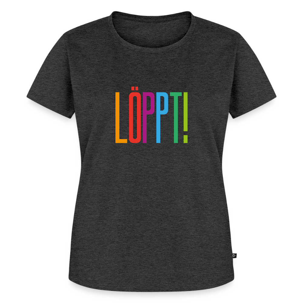 Damen Premium Bio T-Shirt - Löppt! - Anthrazit meliert