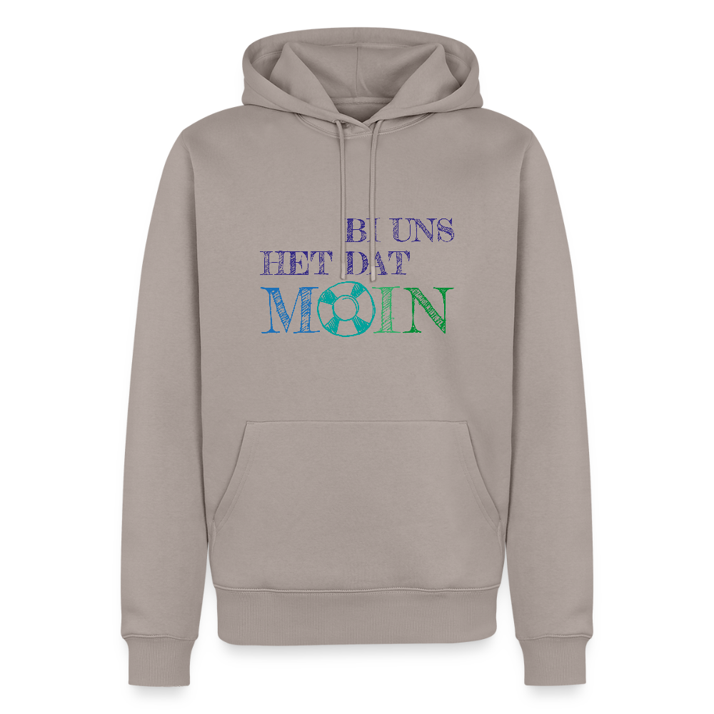 Herren Premium Hoodie - Bi uns het dat Moin - Taupe