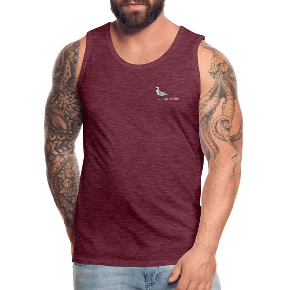 Männer Premium Tank Top - de Mööv (weiss) - Bordeauxrot meliert