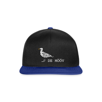 Snapback Cap - de Mööv (weiss) - Schwarz/Königsblau