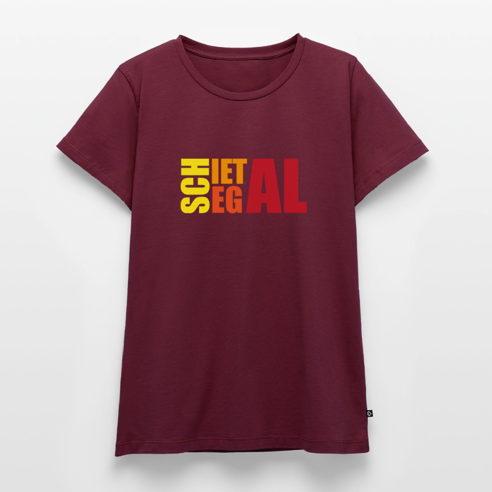 Damen Premium Bio T-Shirt - Schietegal - Burgunderrot