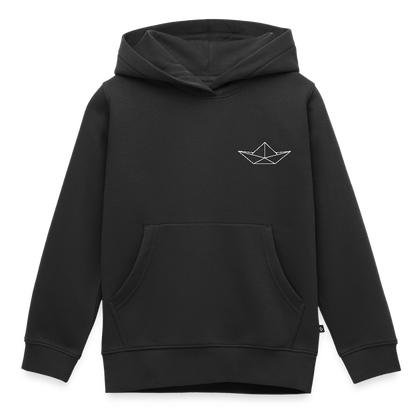 Kinder Premium Hoodie - Origami Boot (weiss) - Schwarz