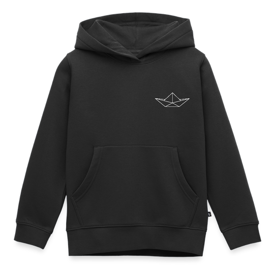 Kinder Premium Hoodie - Origami Boot (weiss) - Schwarz