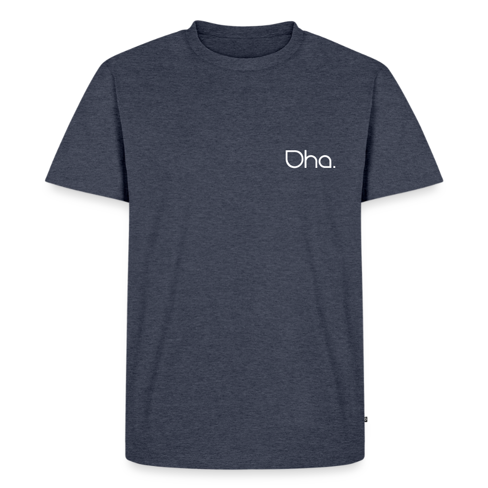 Oha - Herren Premium T-Shirt (weiß) - Jeansblau 