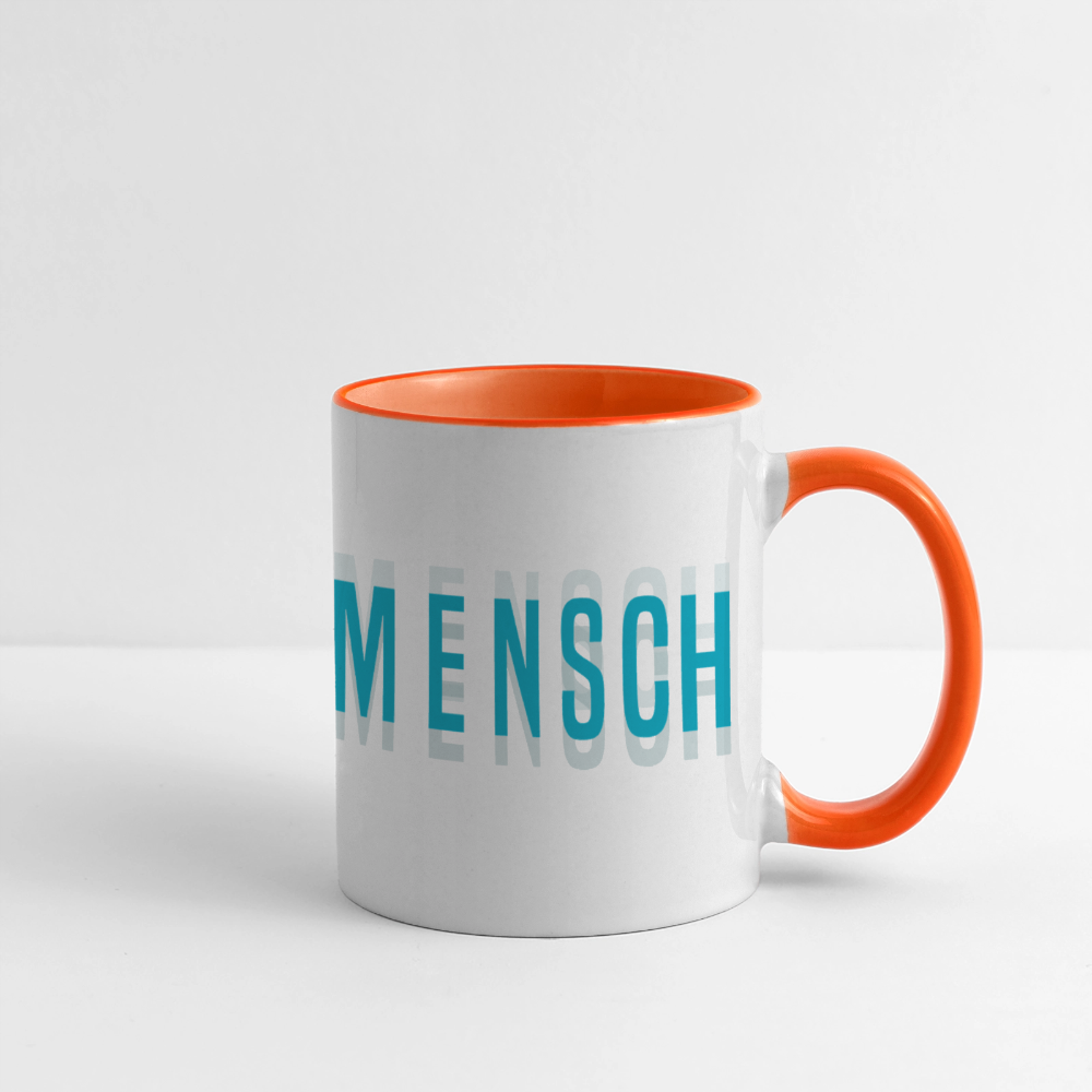 Nordseemensch - Panoramatasse - Weiß/Orange