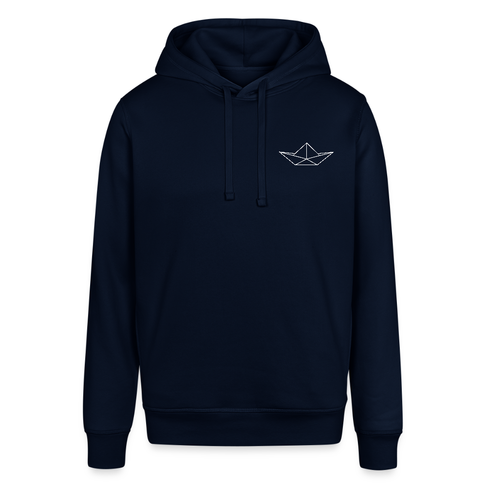 Unisex Bio-Hoodie - Origami Boot (weiss) - Navy