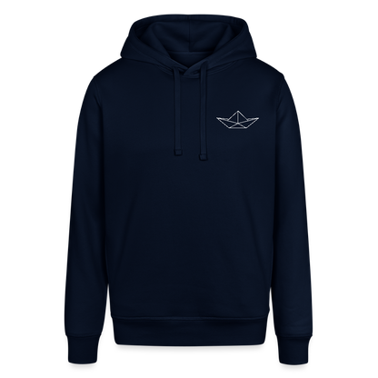 Unisex Bio-Hoodie - Origami Boot (weiss) - Navy