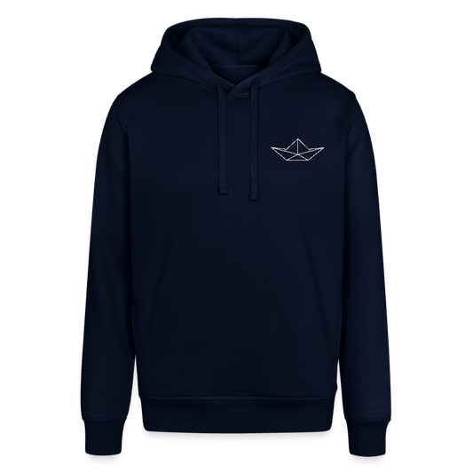Unisex Bio-Hoodie - Origami Boot (weiss) - Navy