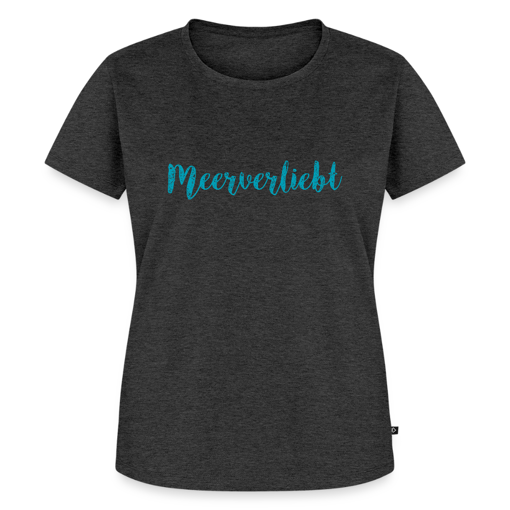Damen Premium Bio T-Shirt - Meerverliebt - Anthrazit meliert