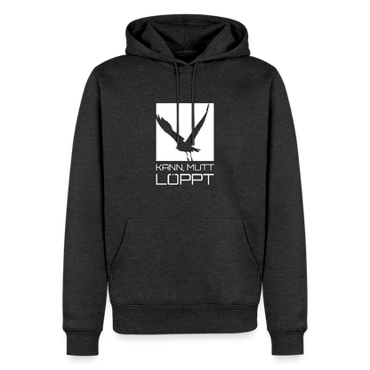 Herren Premium Hoodie - kann, mutt, löppt - Anthrazit meliert