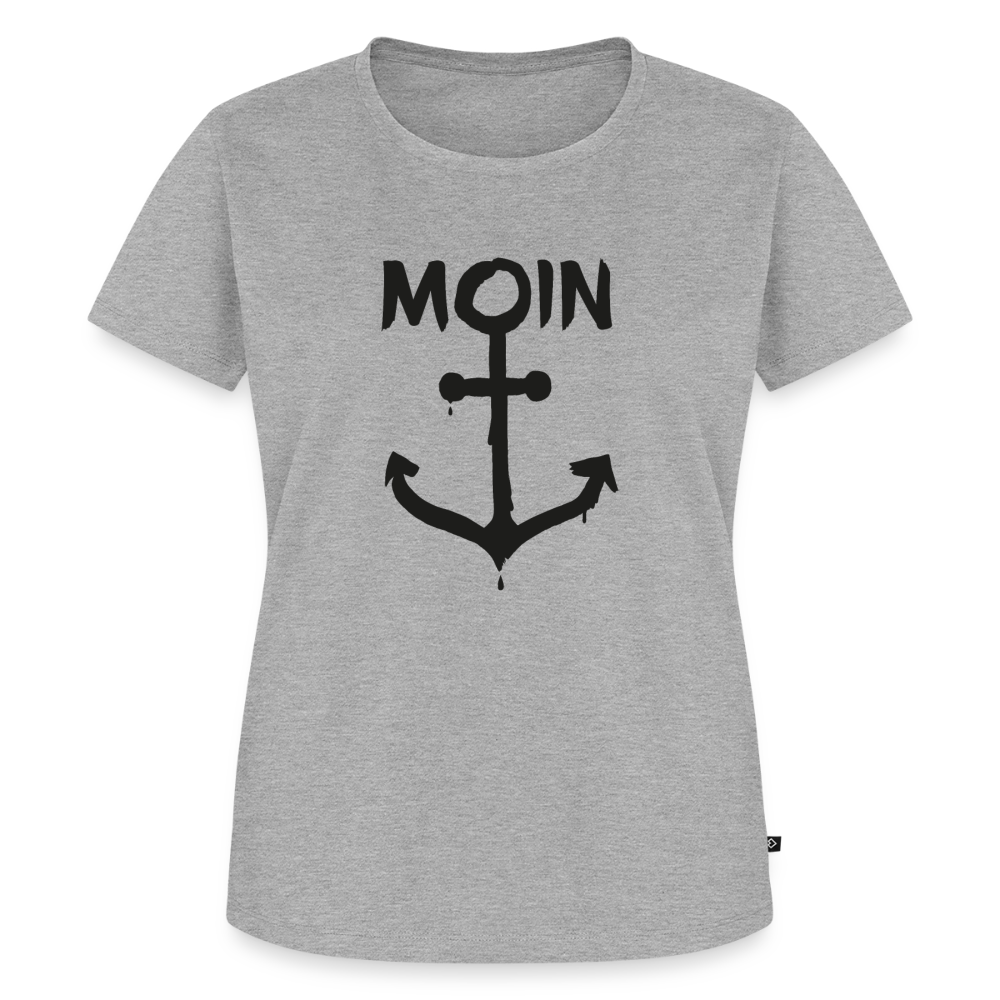 Damen Premium Bio T-Shirt - Moin Anker - Grau meliert