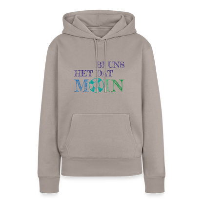 Damen Premium Hoodie - Bi uns het dat Moin - Taupe