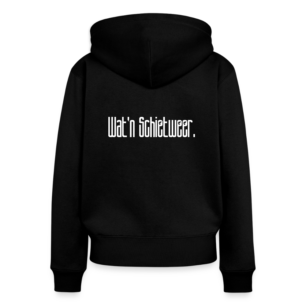 Frauen Premium Kapuzenjacke - wat'n Schietweer (weiss) - Schwarz