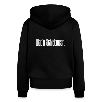 Frauen Premium Kapuzenjacke - wat'n Schietweer (weiss) - Schwarz