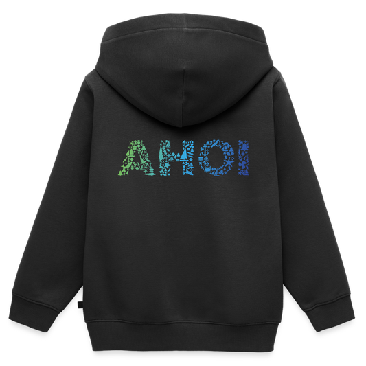 Kinder Premium Kapuzenjacke - Ahoi doodles - Schwarz