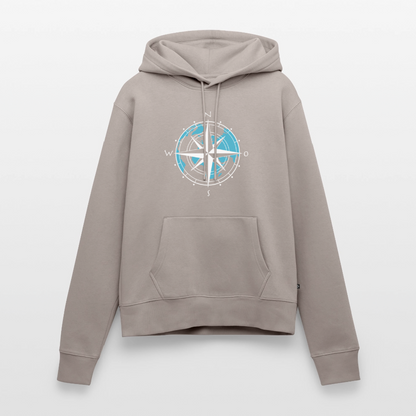 Damen Premium Hoodie - Kompass (weiss) - Taupe