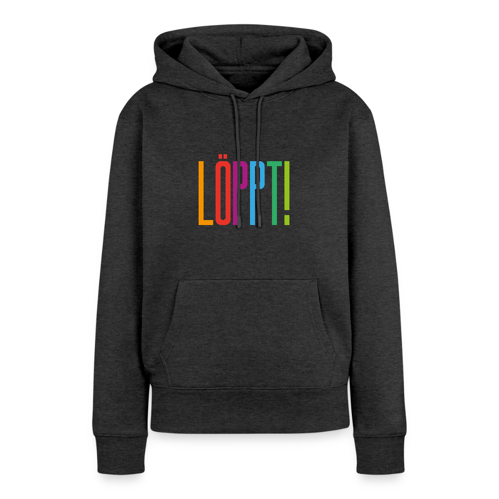 Damen Premium Hoodie - Löppt! - Anthrazit meliert