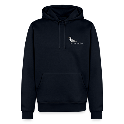 Herren Premium Hoodie - de Mööv (weiss) - Navy