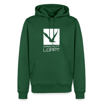 Herren Premium Hoodie - kann, mutt, löppt - Flaschengrün