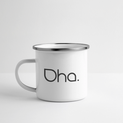 Oha Emaille-Tasse mit norddeutschem Spruch - Weiß
