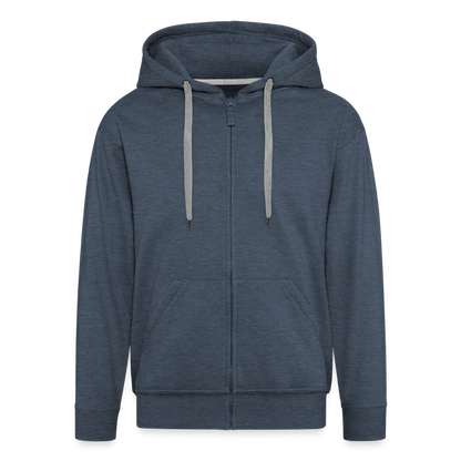 Herren Premium Kapuzenjacke - Nautik Doodles (weiss) - Jeansblau